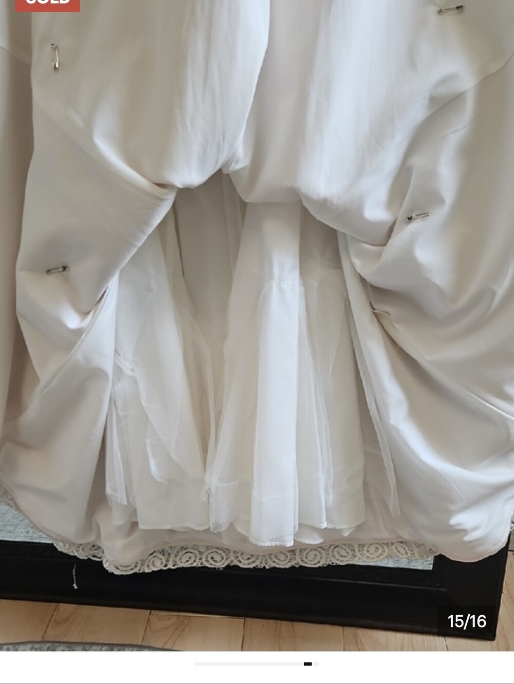 Size 4 ivory on cream crochet lace strapless fitted trumpet bridal gown Mori Lee - Picture 8 of 10
